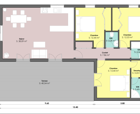 Maison en bois 90 m²